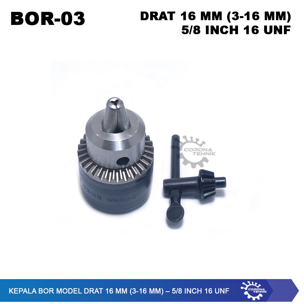 16 UNF - Kepala Bor Model DRAT 16 mm (3-16 mm) – 5/8 Inch