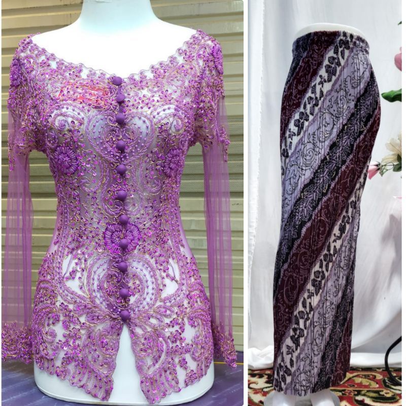 Setelan kebaya payet sabrina//set kebaya akad//kebaya wisuda//kebaya payet modern//kebaya payet