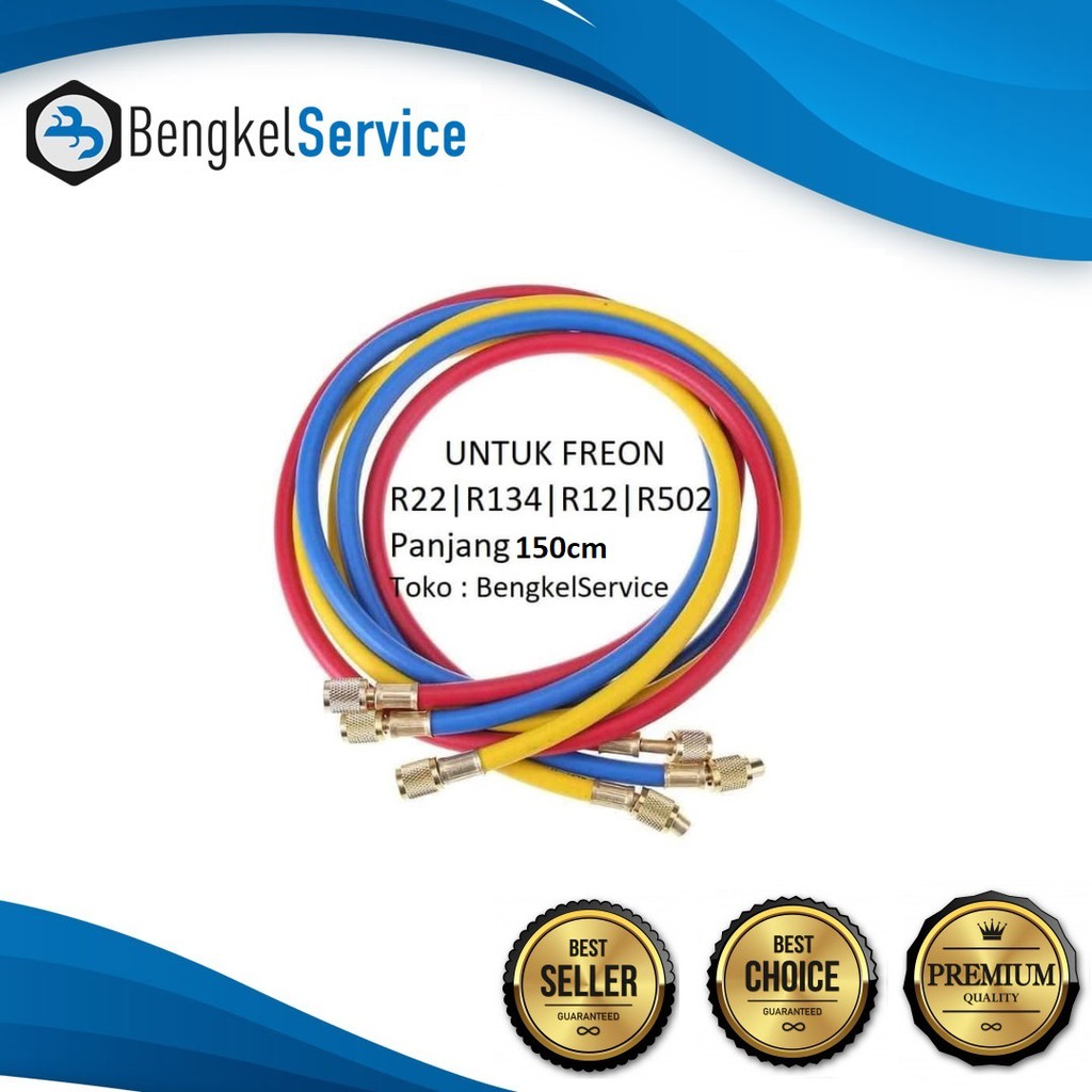 Selang Manifold Panjang 150cm R22, R134a, R12, R502 | Selang Manifol Manipol R22, R134a, R12, R502