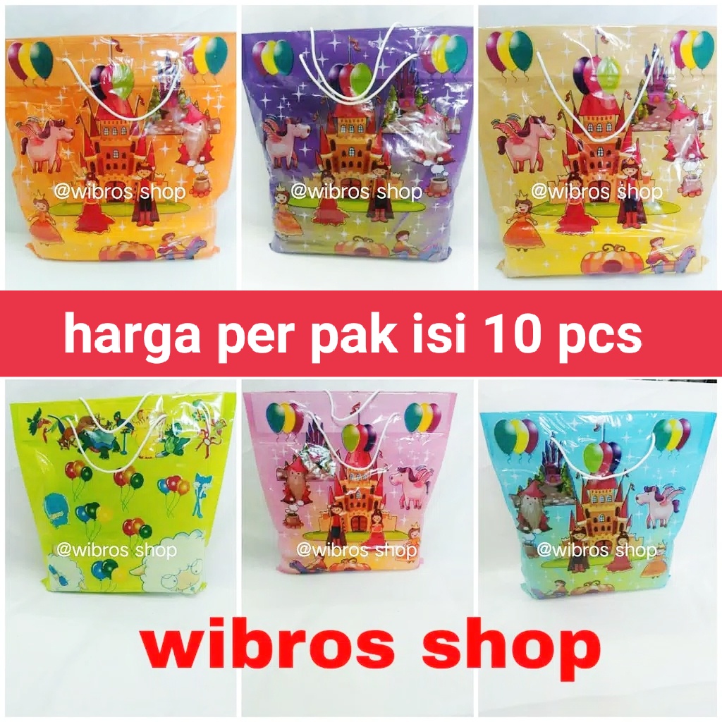 

goodie bag/kantong snack plastik tali