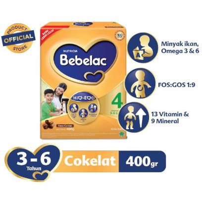 

BEBELAC 4 HIQ-EQ Susu Pertumbuhan Madu/ Coklat/ Vanila- 400gr (Susu Anak 3-6 tahun)