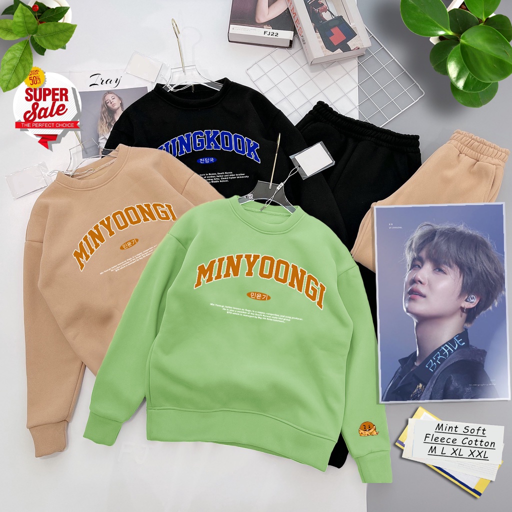 Minyoongi Sweater ( TEBAL ) BT5 BT21Korea Style | Sweater Pria &amp; Wanita Terbaru | Dhea Fashion | Untitres