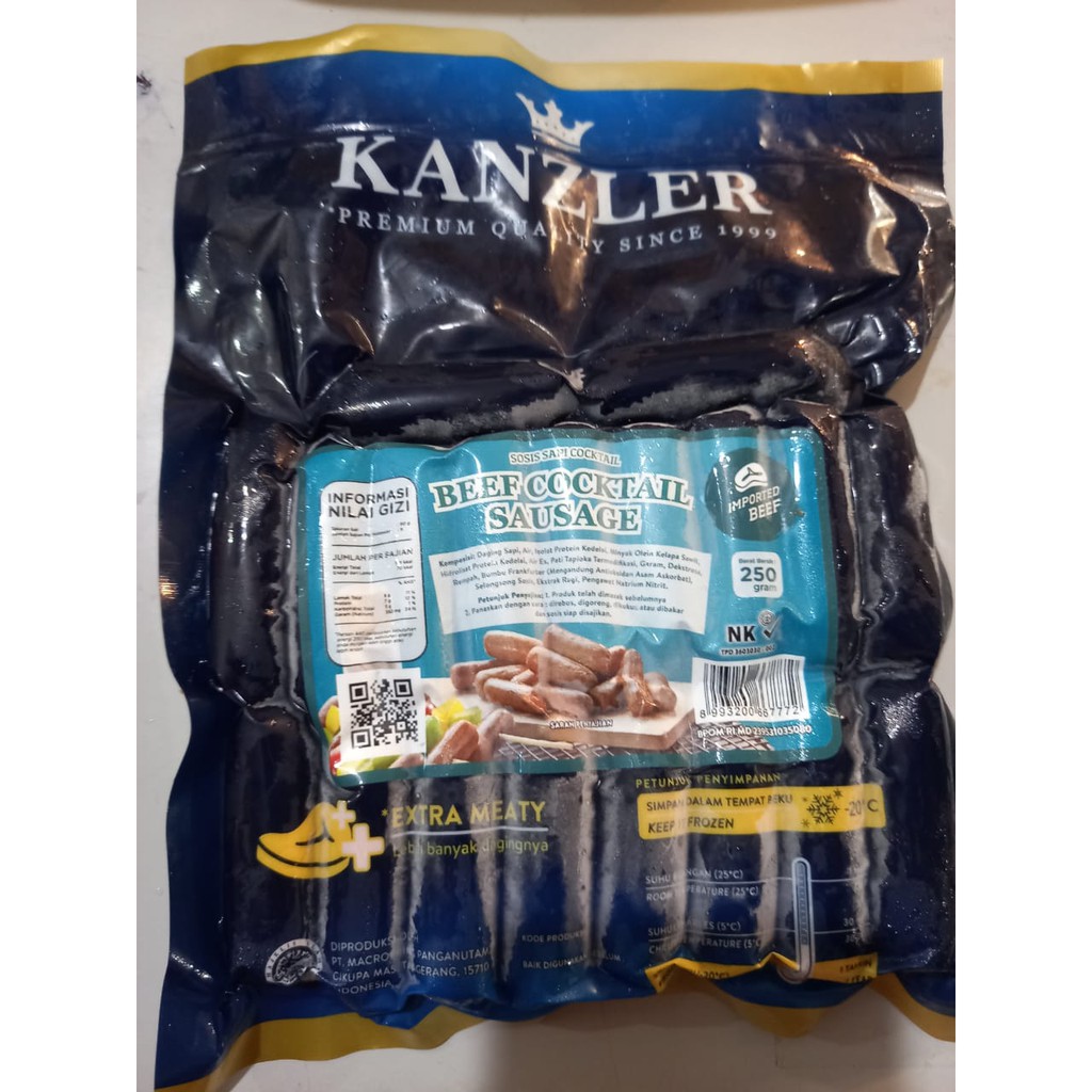 

Kanzler beef cocktail sausage / sosis sapi cocktail 250 gram