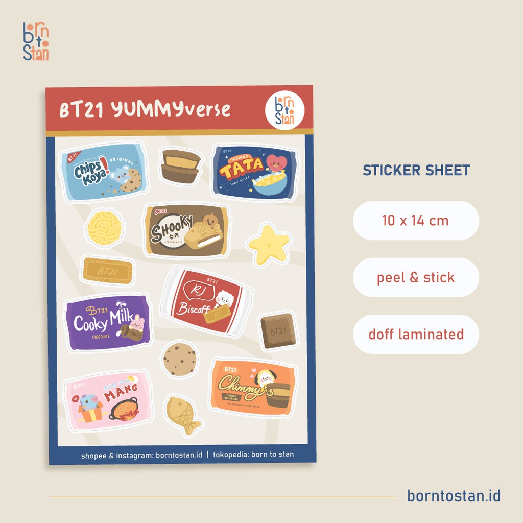 

BT21 YUMMYVERSE Sticker Sheet [Born To Stan]