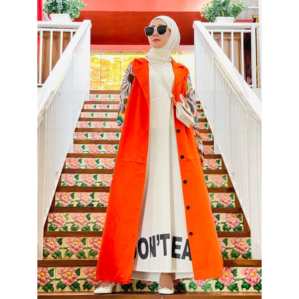 DINAR set by Meera Setelan Inner Dress Long Outer Blazer Gaya Casual Elegan Bahan Premium ORIGINAL B