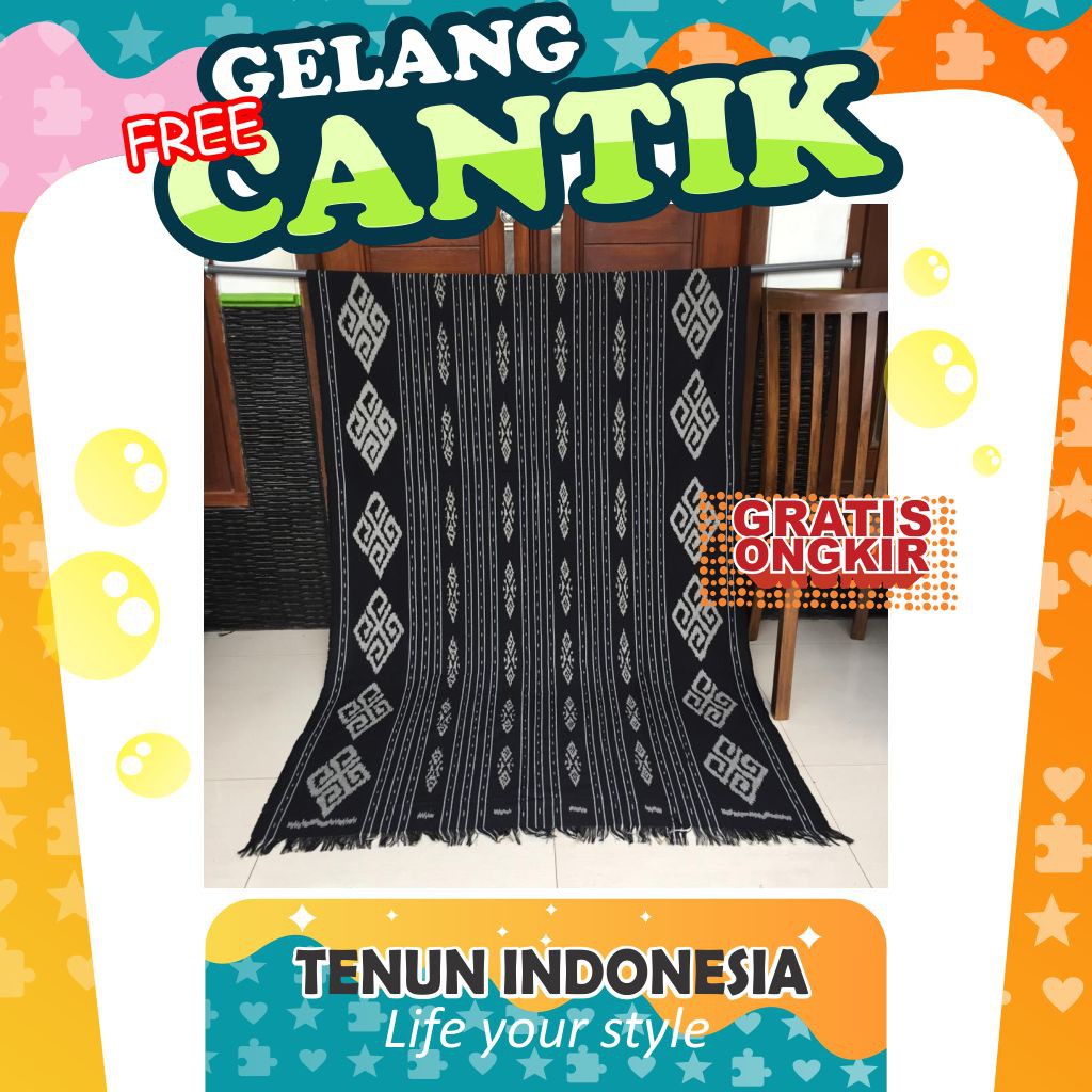 Tenun Ikat Blanket Etnik Kain Selimut Handmade Asli Tradisional Nusantara Bahan Baju Motif Spesial