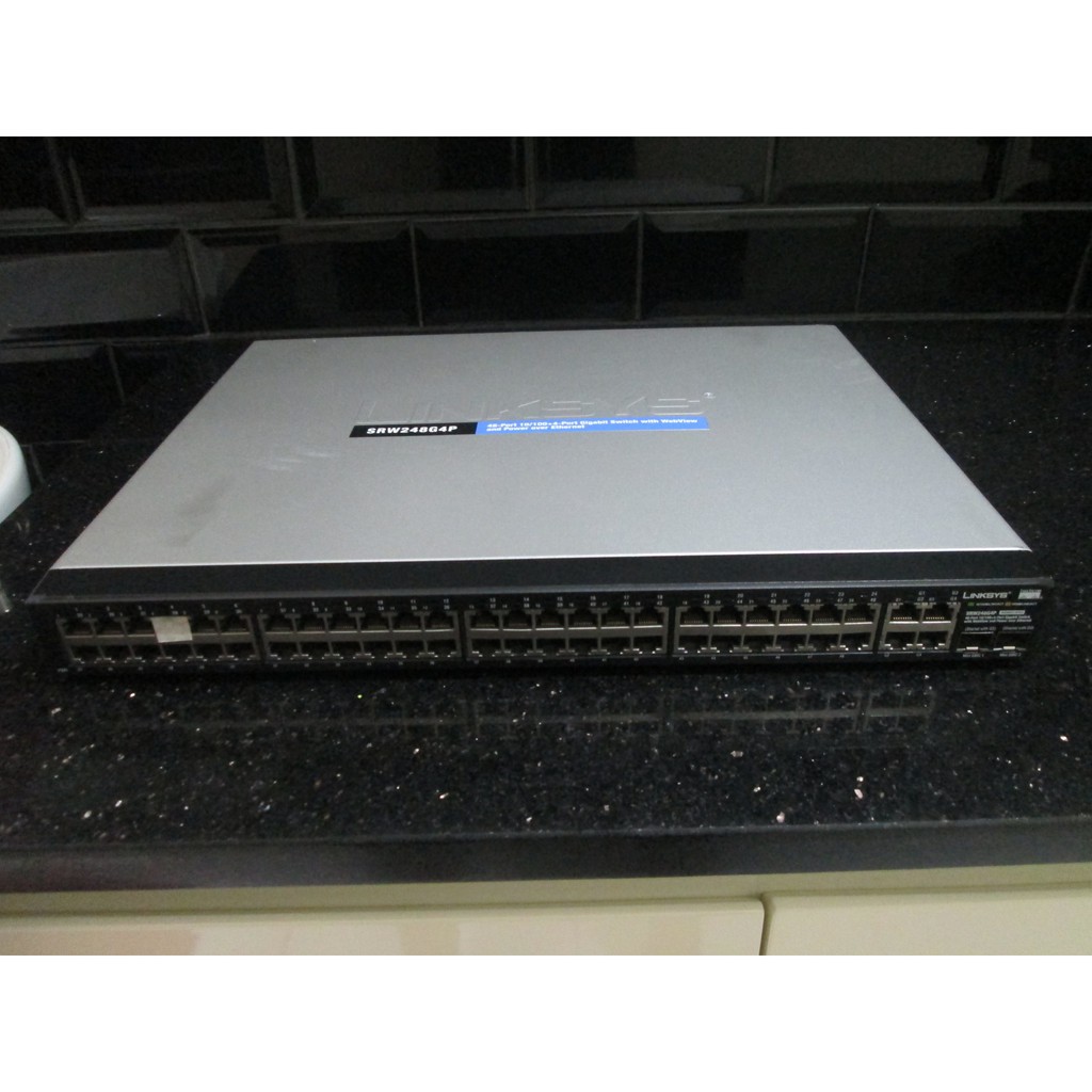 Switch POE 47 Port Linksys SRW248G4P Bisa Untuk Access Point n CCTV