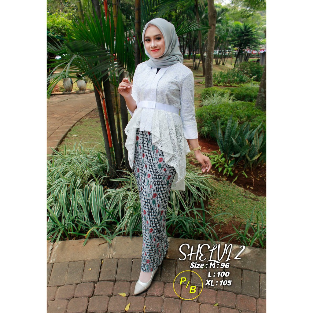 PB&gt; SET Kebaya shelvi 2 - floy pita / kebaya modern / baju kebaya wanita / fashion wanita terbaru