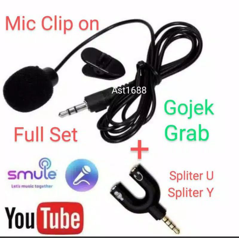 Mic Clip On & Splitter Audio | Mic Clip On youtuber | Mic clip smule