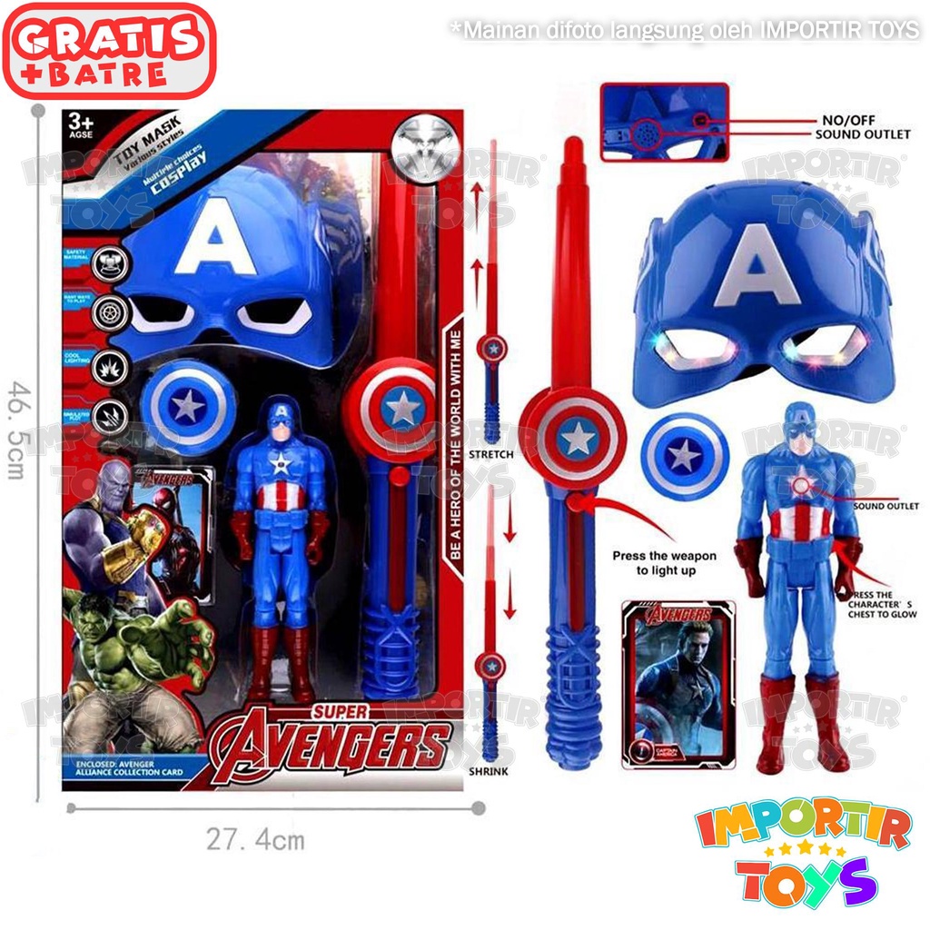 Mainan Set AVENGERS  HERO Topeng Pedang dan Figure Mainan Anak Cowok Toys Kid