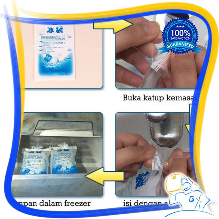 Ice Pendingin Ice Gel Pack 200 ML Blue Cool Jelly Kantong Air Es Pendingin ASI Makanan Frozen Food Ice Pack Cooler