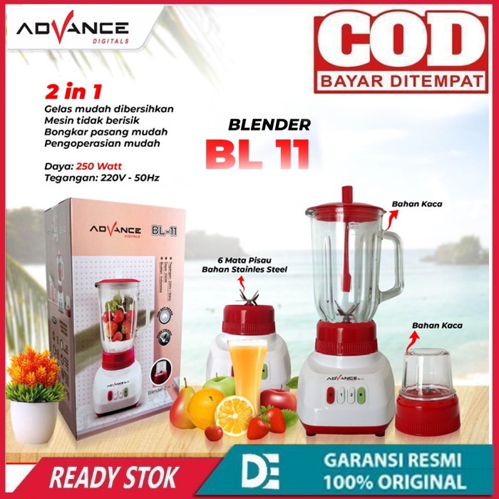 Blender Kaca Advance BL-11 Blender 2in1 Berkwalitas Blender Murah Bergaransi