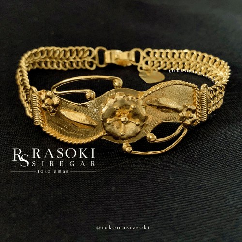 RANTAI TANGAN PLAT BUNGA 20 GR EMAS 24 LM LONDON 99,99% | TOKO MAS RASOKI