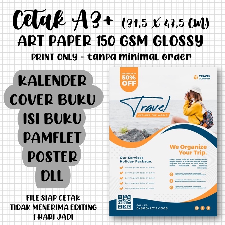 

Reunceum Mart Cetak A3+ Print A3+ Murah Art Paper 150 PRINT ONLY 1 Sisi 2 Sisi Glossy