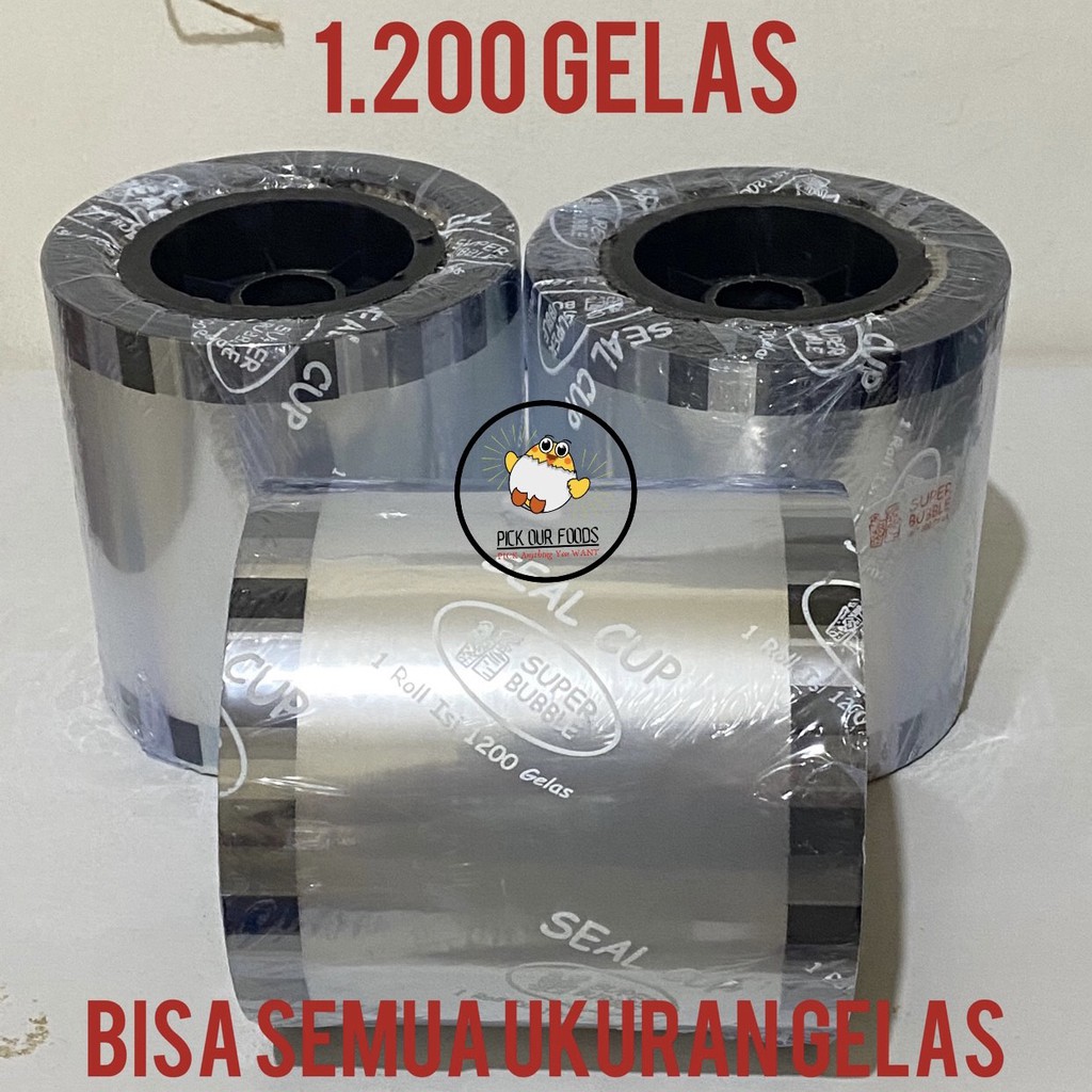 Lid cup sealer / sealer cup / plastik segel gelas minuman / tutup gelas POLOS 1200 gelas