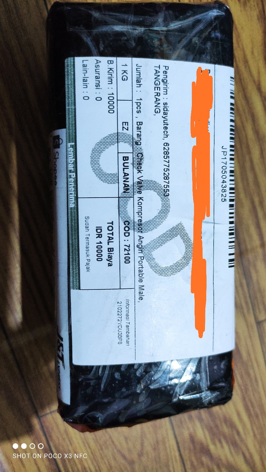 Check Valve Kompresor Angin Portable Male