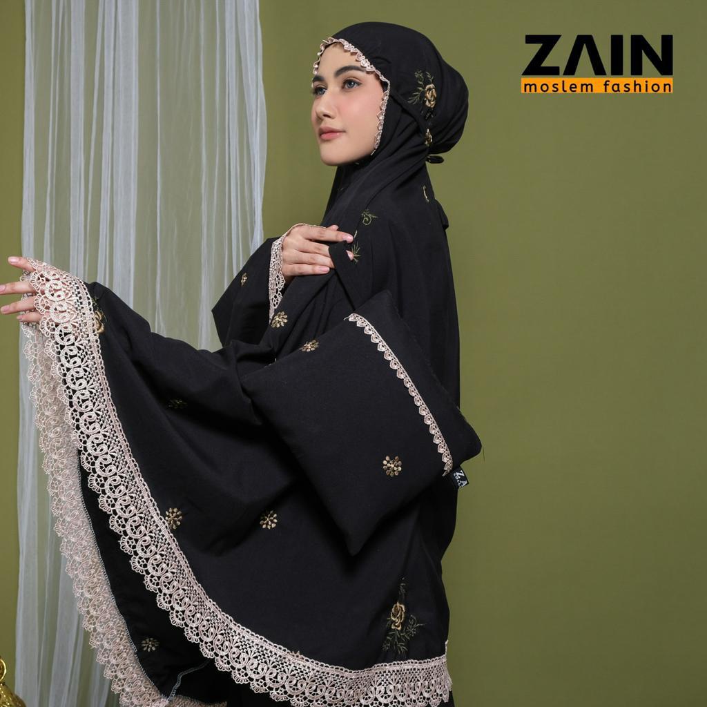 ZAIN - Mukena Dewasa Katun Premium Bordir Bunga Corla Mewah Exlusive