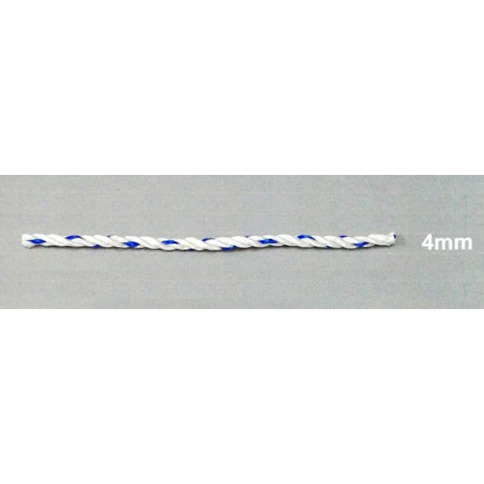 

( READY ) Tali Tambang 4mm Putih Strip Biru / Rol ( Harga Per Rol ) wqqw