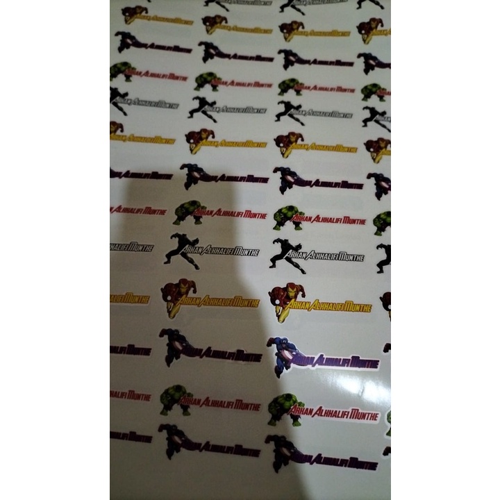 Stiker label Nama Custom/stiker Nama karakter/stiker karakter Nama Tahan Air