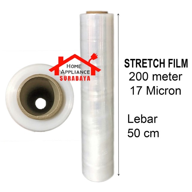 Plastik Wrap Wrapping Stretch Film 200M x 50CM x 17Micron - 200 M Meter x 50 CM x 17 Micron