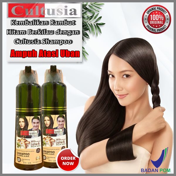 Shampoo Penghitam Rambut Uban Instant Dengan Ekstrak Jahe & Minyak Zaitun BPOM