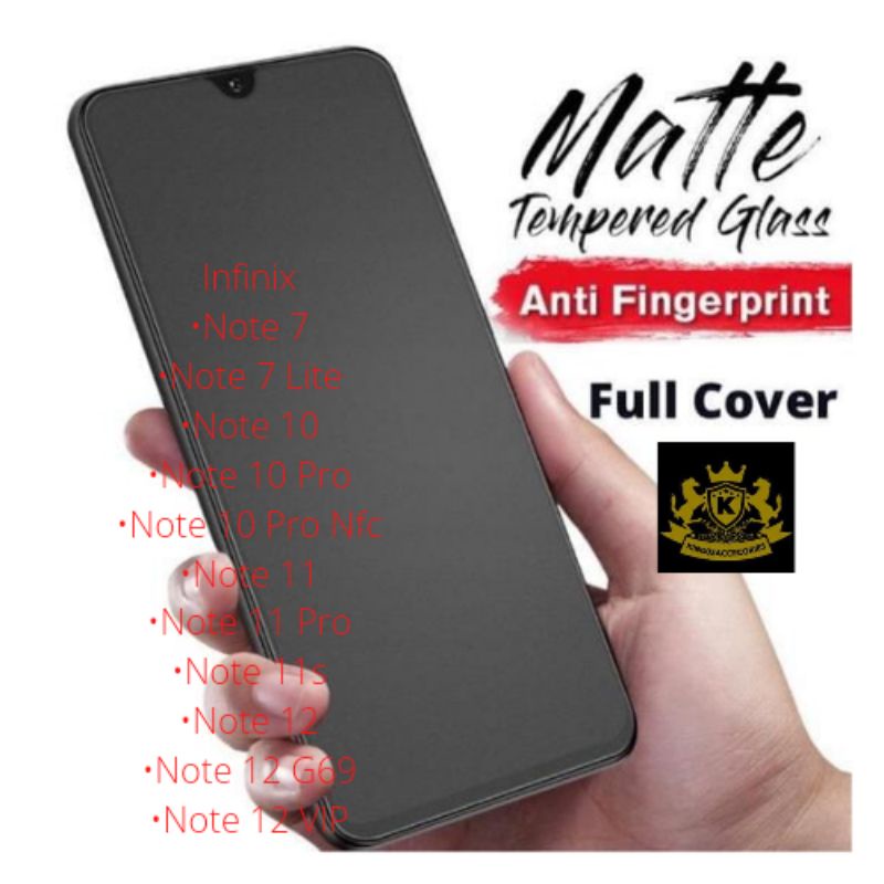 Tempered Glass Matte Infinix Note 12 5G Note 11 Note 7 Note 7 Lite Note 10 Note 10 Pro Note 11 Pro Note 12 VIP Note 12 G96 Anti Gores Matte Anti Glare