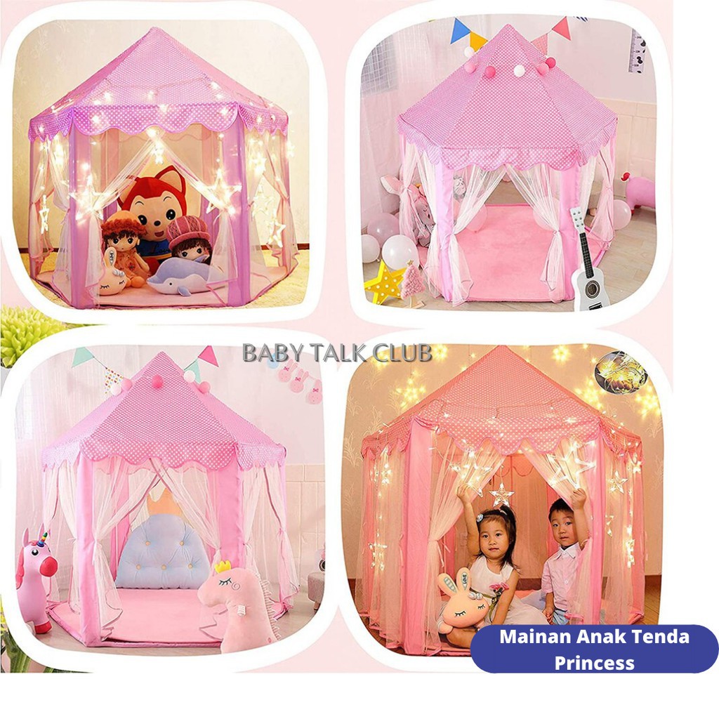 Tenda anak tenda mainan anak Princess Model Rumah Indoor Outdoor Portable Muat sampaai 5 anak