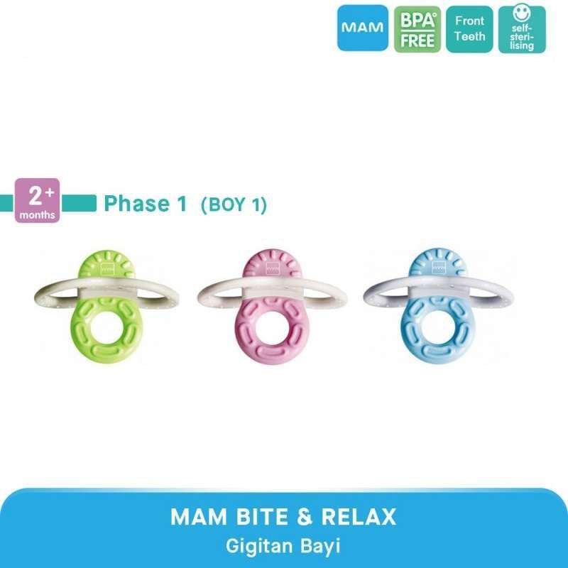 Mam Bite &amp; Relax Phase 1 (2m+) - Gigitan Bayi - Teether Gigitan Bayi