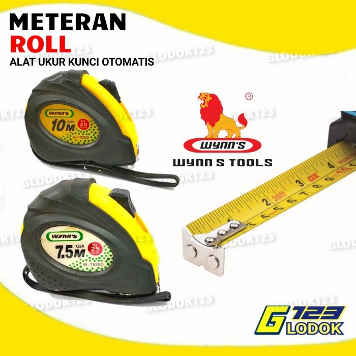 Meteran Otomatis Roll Meter Alat Ukur Tukang Bangunan Measuring Tape