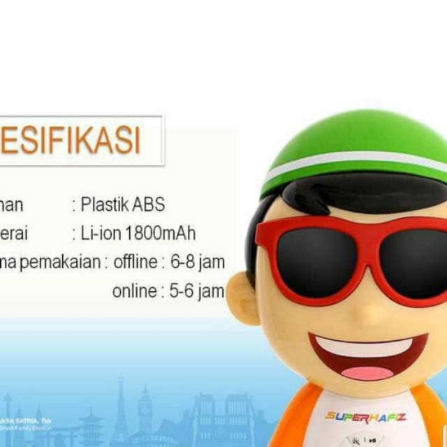 BONEKA SUPER HAFIZ DOLL (FREE KACAMATA) AI ALQOLAM PINTAR ORIGINAL MENGAJI Dan Tas super hafiz