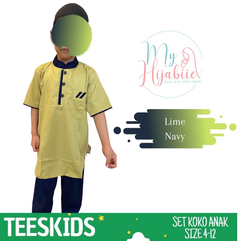 Koko Teeskids Anak Laki Laki Kurta - Baju  Muslim Lakilaki Tees Kids 4 6 8 10 12 Tahun Murah