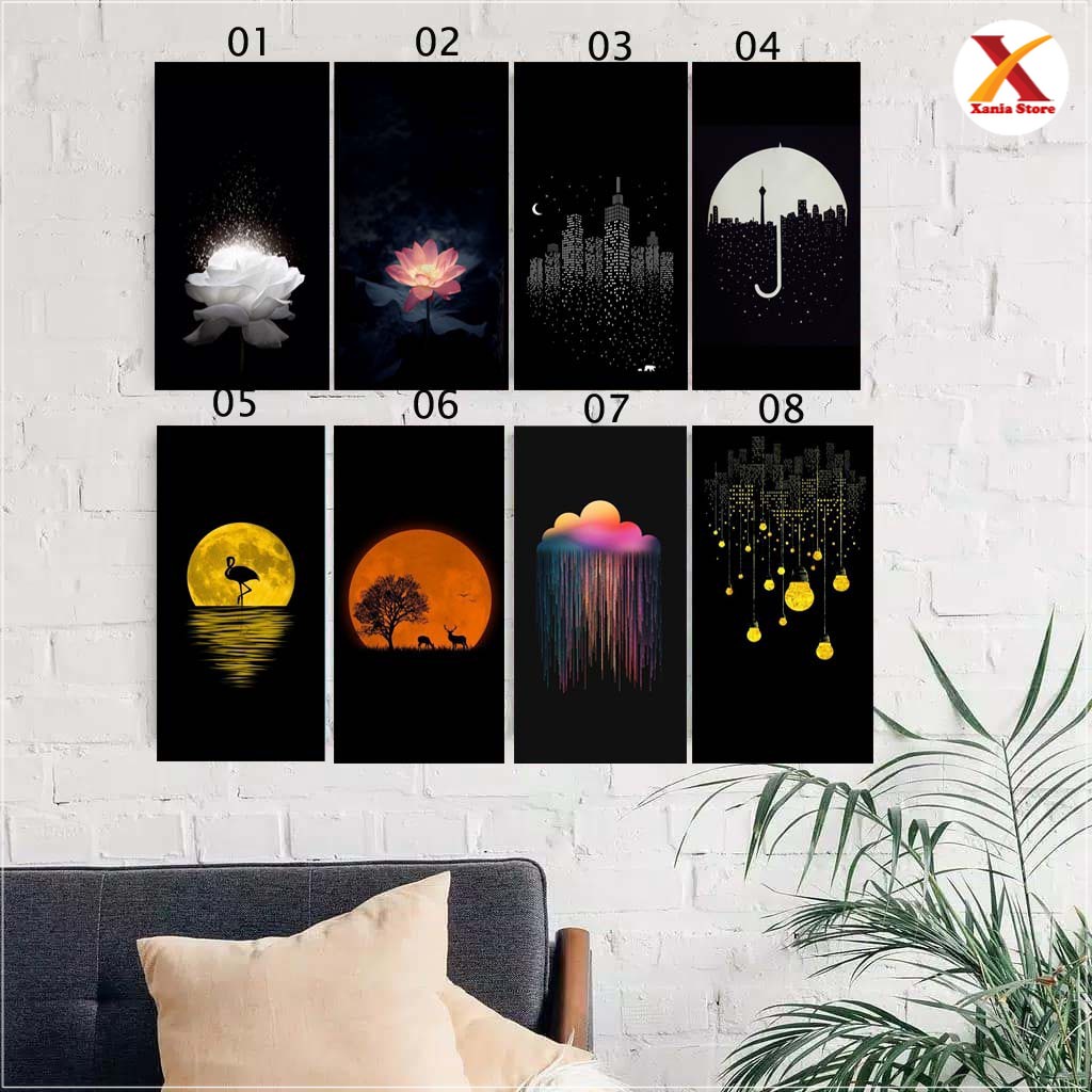 Hiasan Dinding Wall Decor Dekorasi Hiasan Gantung Gambar Pajangan Hitam Aesthetic MDF