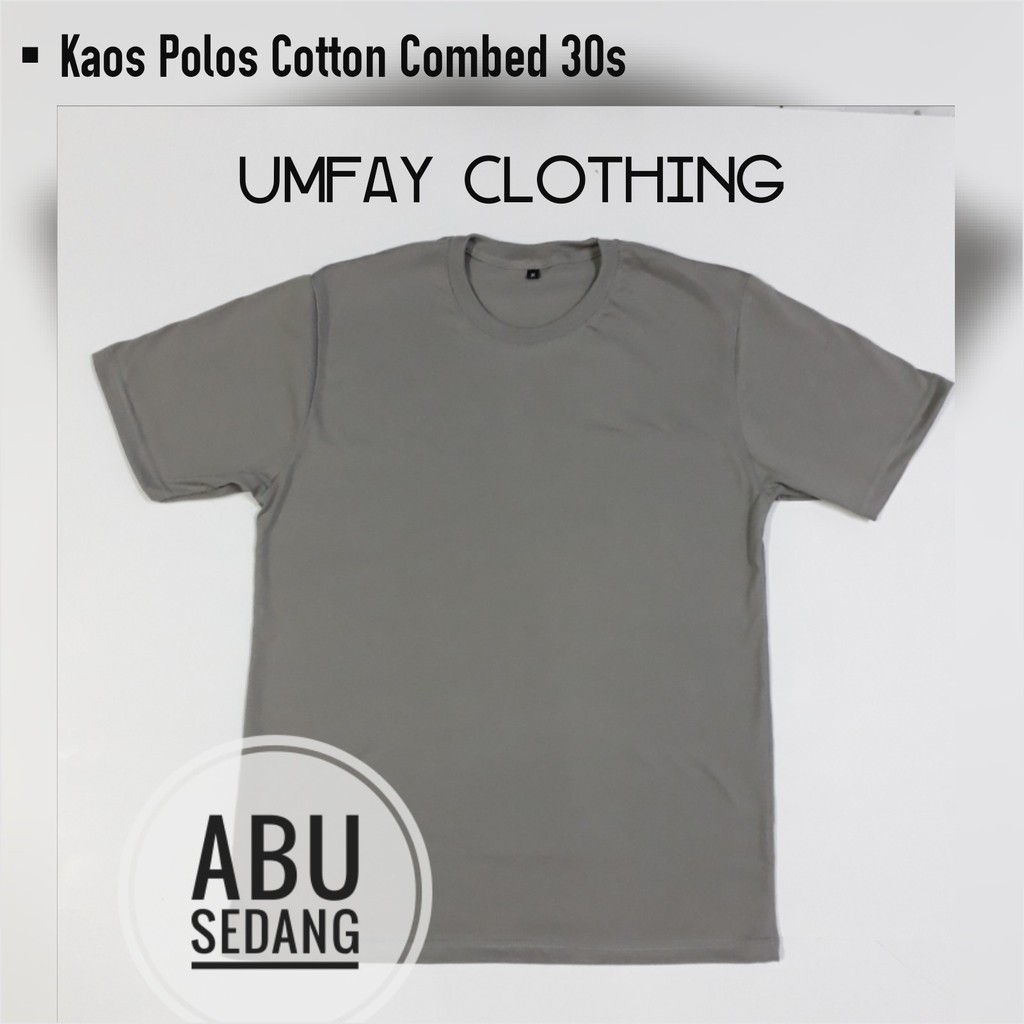 KAOS POLOS BANDUNG LENGAN PENDEK - ABU SEDANG