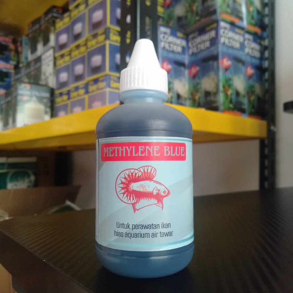 METHYLENE BLUE CAIR 100ML OBAT IKAN WHITESPOT JAMUR DLL