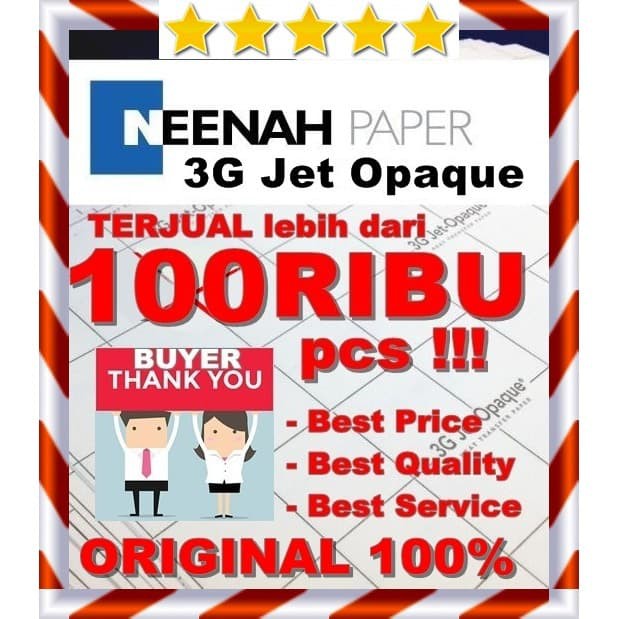 

SUPER MURAH - TRANSFER PAPER 3G JET OPAQUE USA ( DARK ) - A4 KERTAS FOTOCOPY