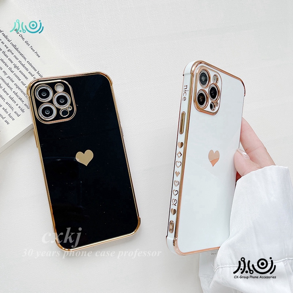 6D Plating phone case for iPhone X XS MAX XR 11 Pro 6+ 6s plus  Electroplated Love Heart silicone shockproof case camera protector back cover