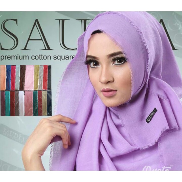 WAJIB PUNYA JILBAB SAUDIA RAWIS SEGI EMPAT MURAH /HIJAB SAUDIA RAWIS / KERUDUNG SAUDIA RAWIS TERBARU-Ungu