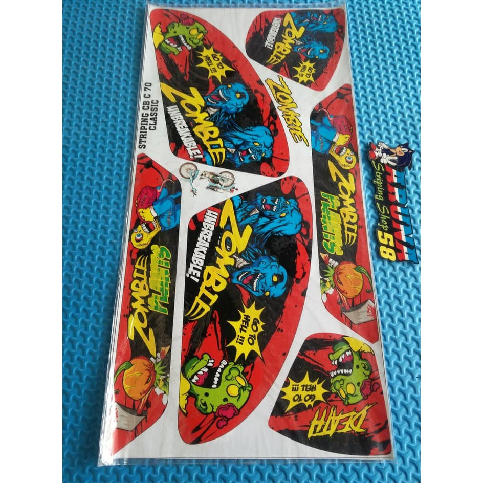 Striping Sticker Lis Motor Variasi Motor C70 Honda Pitung