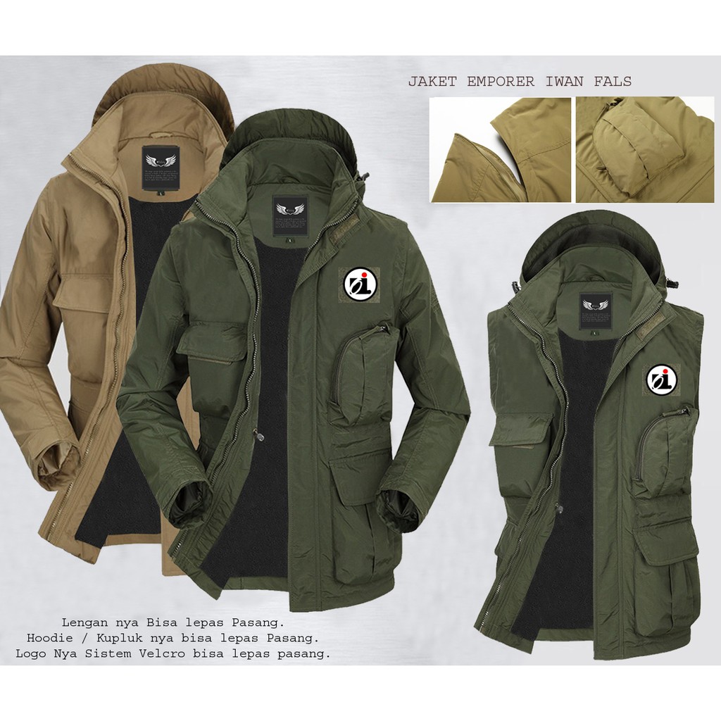 Jaket Emporer Iwan Fals . Lengan Bisa Lepas Pasang.  Tersedia All CLub. Jaket Bola. Jaket OI Distro