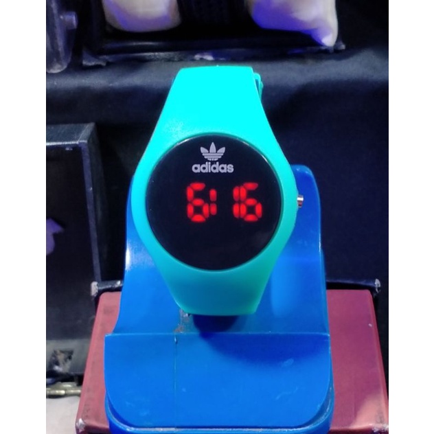 JAM TANGAN WANITA ADIDAS LED DIGITAL BULAT FREE BOX