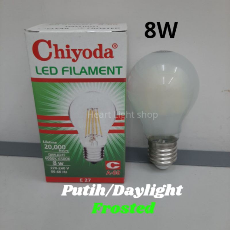 LAMPU LED CHIYODA FILAMENT 8W PUTIH DAYLIDGHT FROST A60/led filament 8watt putih daylight frost