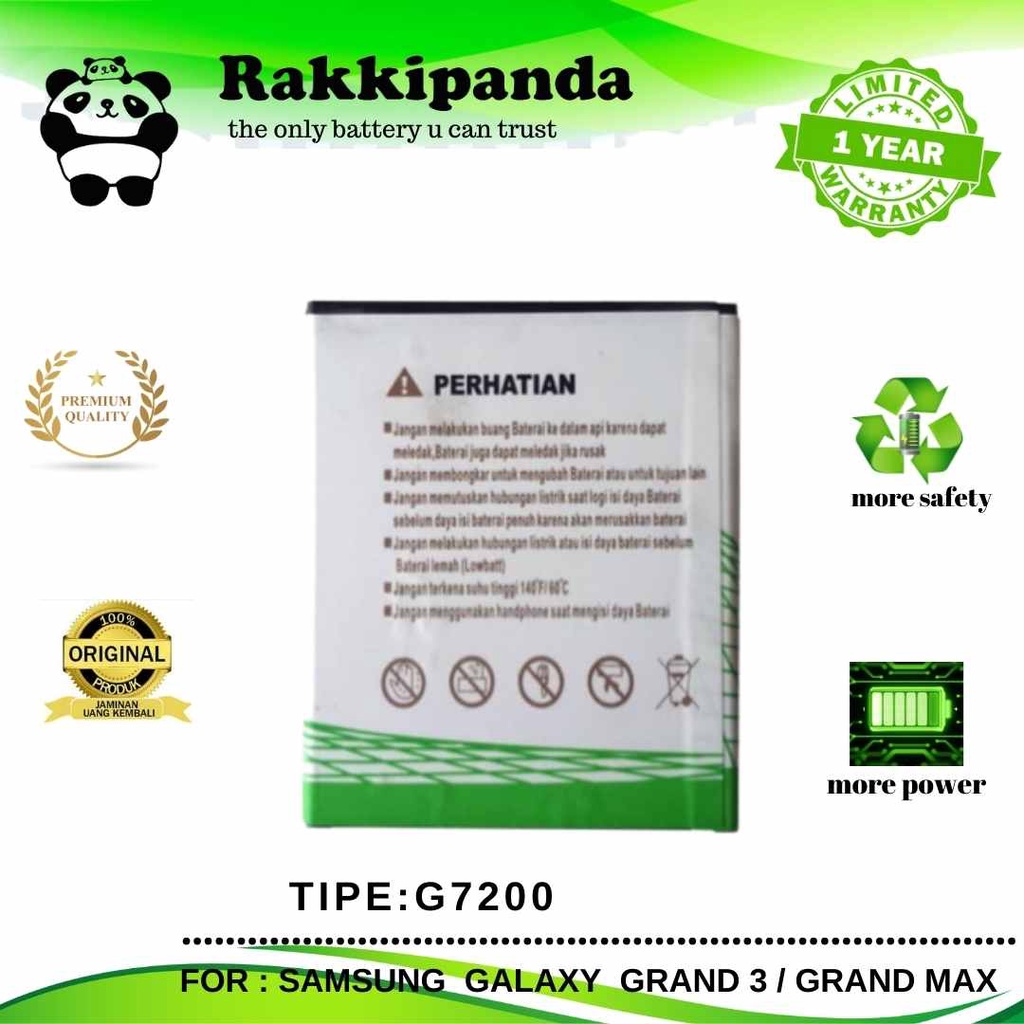 R/K- RakkiPanda - G7200 Samsung Galaxy Grand 3 / Grand Max Batre Batrai Baterai