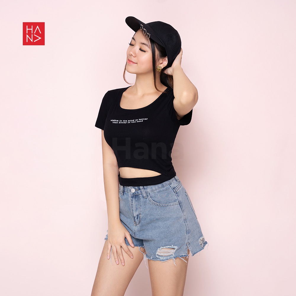 Hana Fashion - Maldiva Crop Top Kaos Crop Tee - CT001