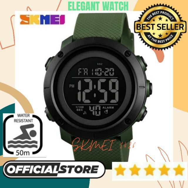 Jam Tangan SKMEI Pria Original 1426 Army Green - Jam Tangan Pria SKMEI Original - Jam Tangan Keren