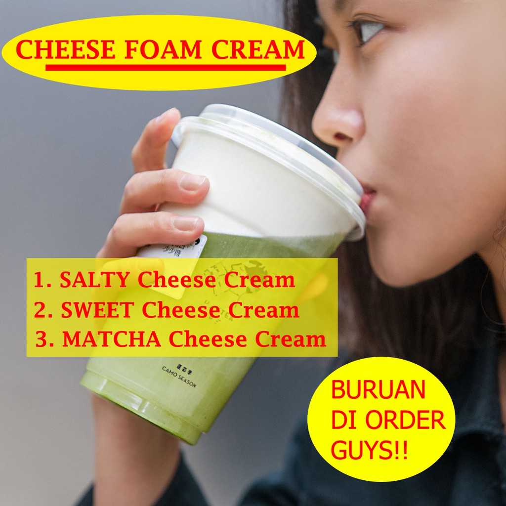 

CHEESE CREAM POWDER 100GR SWEET SALTY MATCHA CHEESE TEA FOAM TOPPING BUBUK MINUMAN SAUS KRIM KEJU