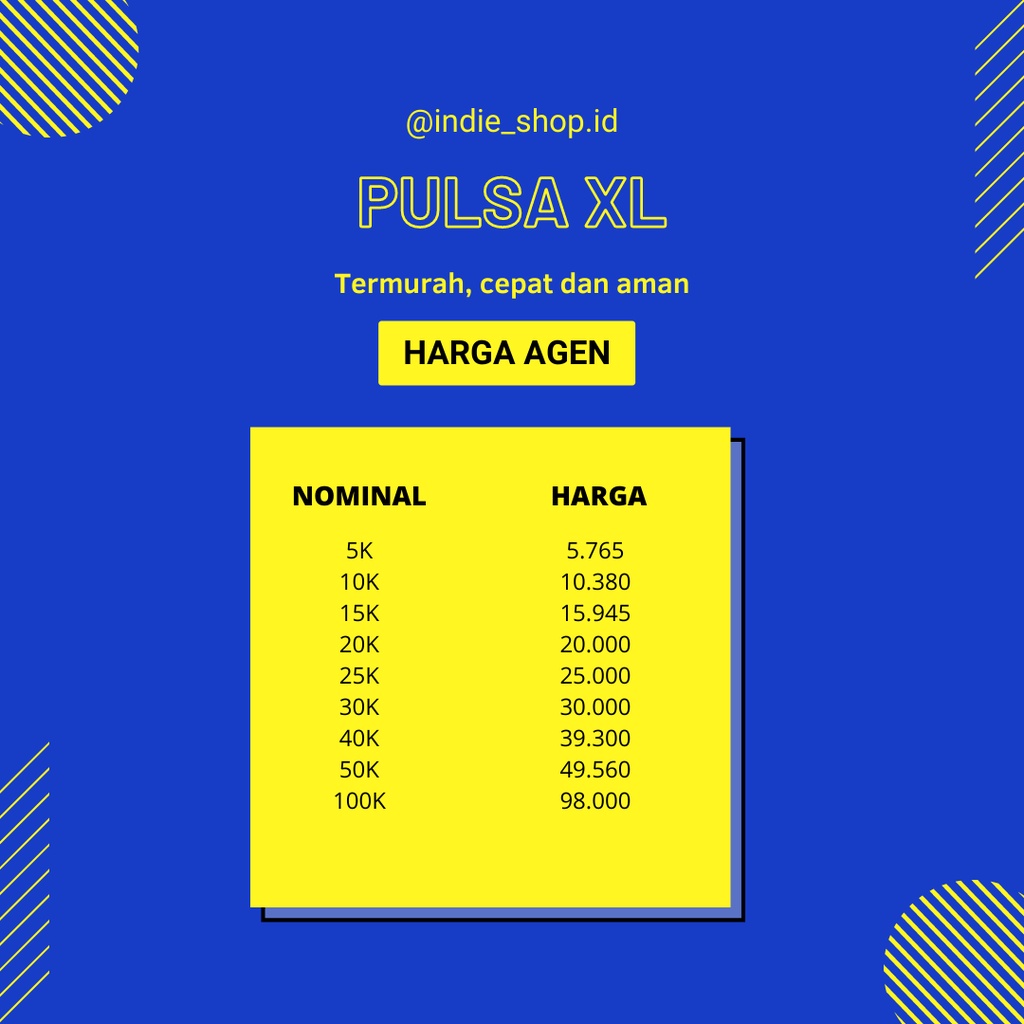 Pulsa XL 5K 10K 15K 20K 25K