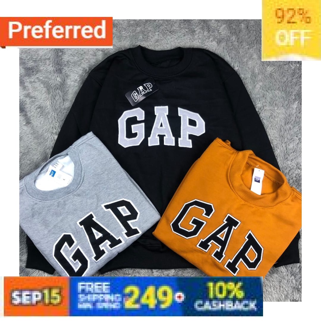 Hoodie Zipper Size M - XXL ( Pria & Wanita ) (Polos)  / Sweater Crewneck Logo Bordir Gap Jumper Unis