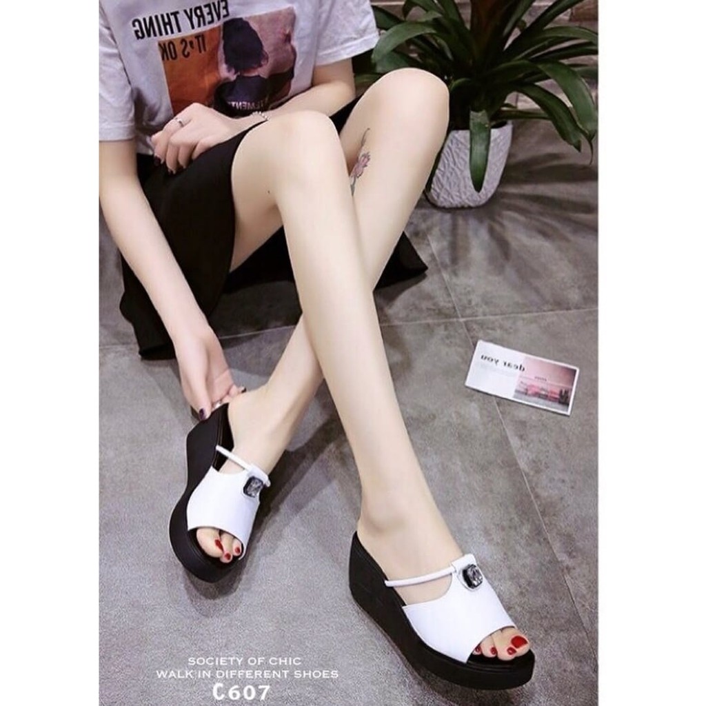 ABBUSHOES Mr 115 Sandal Wedges Untuk Wanita 7cm