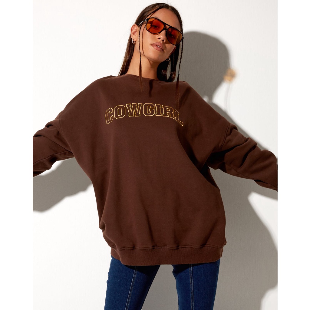 COWGIRL CREWNECK BORDIR SIZE M - XXL  - CREWNECK LUCE KEKINIAN PREMIUM