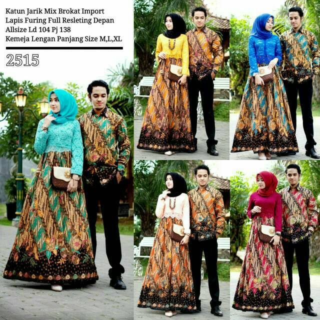 Gamis couple brokat sogan busui